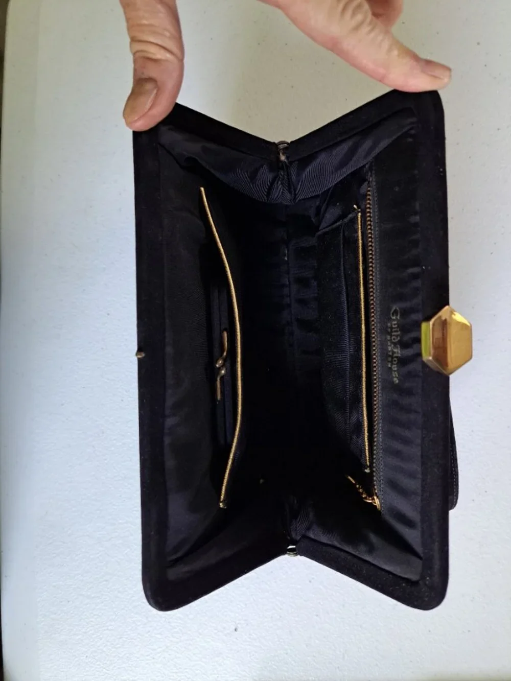 Vintage Guild House Boston Black Velvet Evening Bag (1950s–60s)